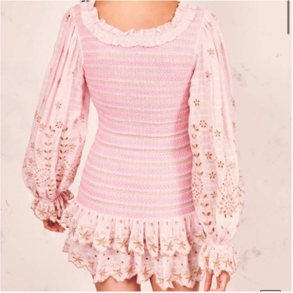 LoveShackFancy Pink Mini Dress - Picture 3 of 5